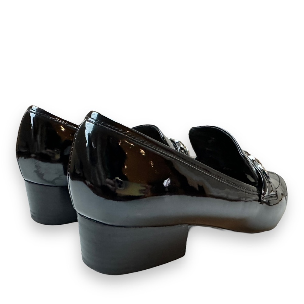 Marc Fisher Flecker Black Patent Chain Link Pointed Toe Loafers | 8.5 - Picture 7 of 16